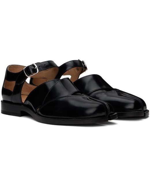 Maison Margiela Tabi Leather Sandals in Black | Lyst Canada