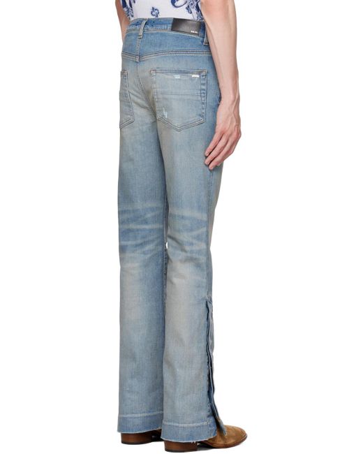 Amiri Blue Stacked Flared Jeans for men