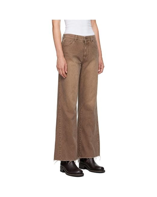 TONYWACK Brown Re-Cut Brushed Cotton Flared Jeans