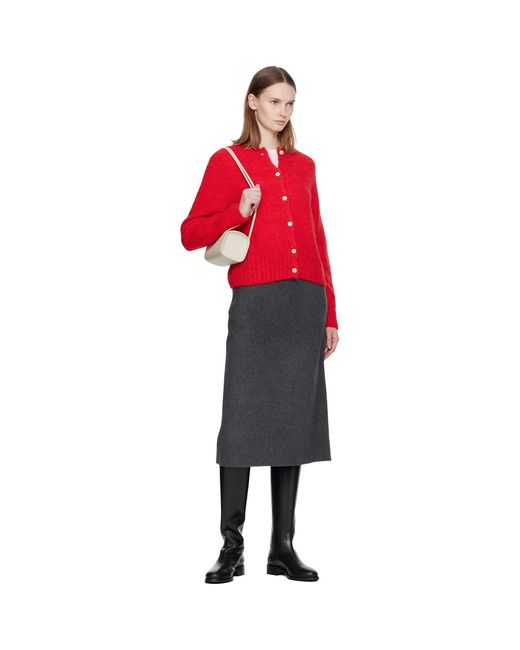 NOTHING WRITTEN Red Alpaca Knit Cardigan