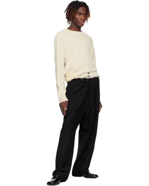 メンズ Maison Margiela ブラック レイヤード トラウザーズ Black