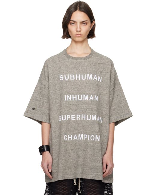 Rick Owens Gray Champion Edition Tommy T-Shirt