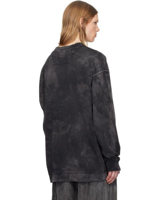メンズ Juun.J ブラック New Dyeing 長袖Tシャツ Black