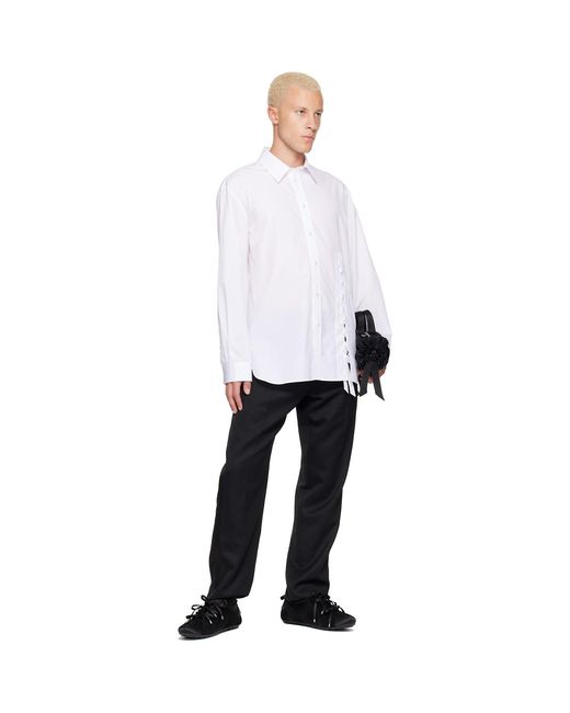 Simone Rocha White Lace Up Hem Easy Shirt for men