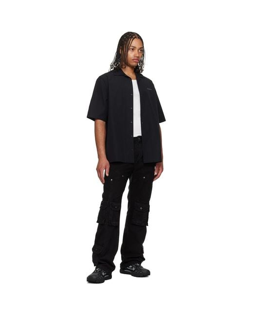 Off-White c/o Virgil Abloh Black Metal Arrow Poplin Bowling Shirt for men