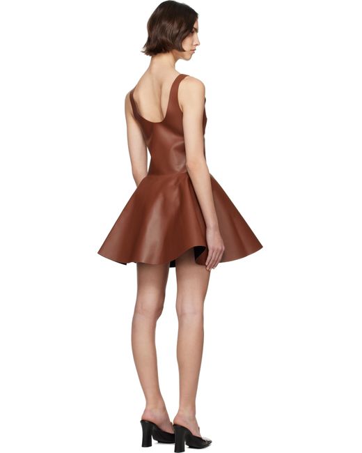 J.W. Anderson Black Circle Skirt Leather Minidress