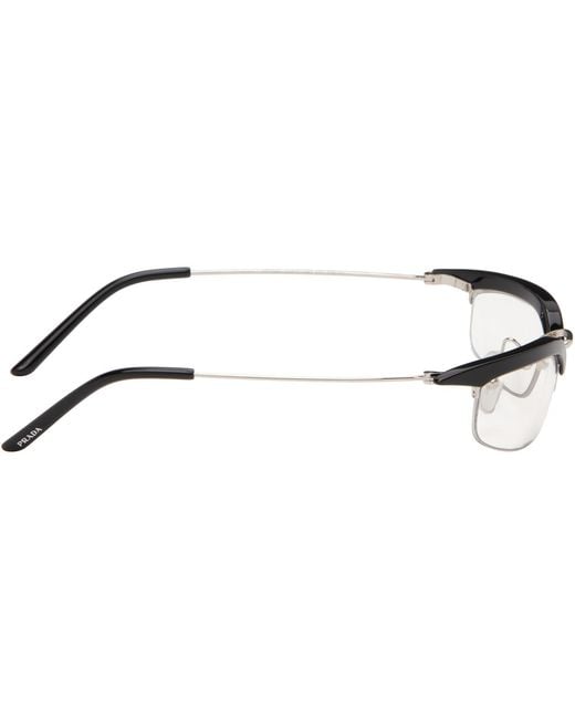 Prada Brown Catwalk Angular Cateye Light Glasses