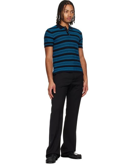 Wales Bonner Blue 'The Dawn Knit' Polo for men