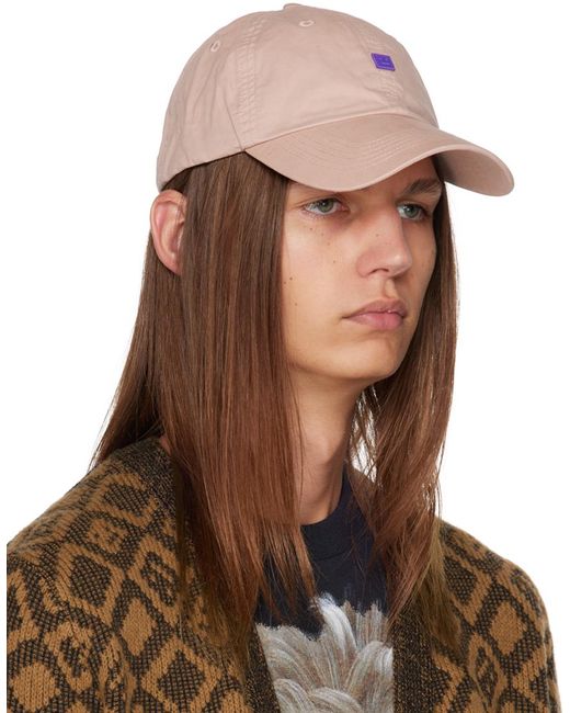 Acne Brown Beige Micro Patch Cap for men