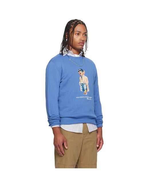 Polo Ralph Lauren Blue Polo Bear Fleece Sweatshirt for men