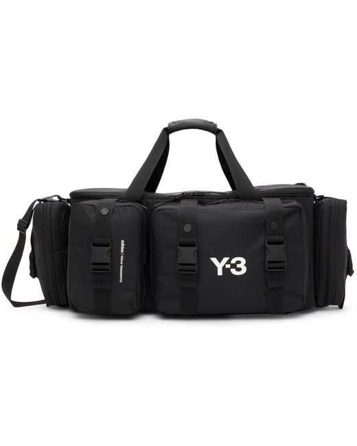 Y-3 Black Mobile Archive Holdall Duffle Bag for men