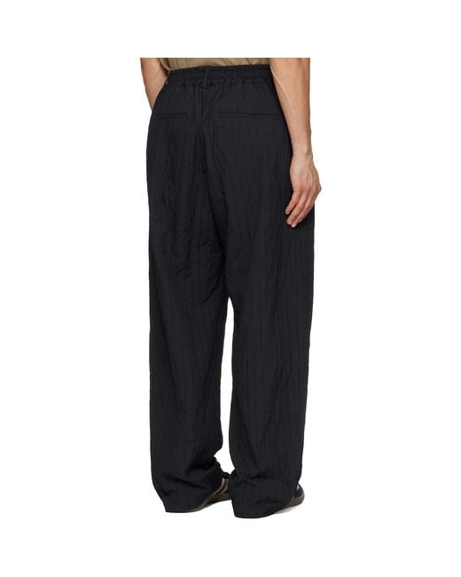 Song For The Mute Black Wide Weave Stripe Gym Track Pants for men