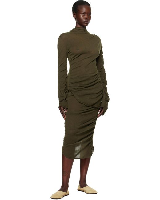 Pull Vert En Laine À Fronces Ambiguous Issey Miyake en coloris Green
