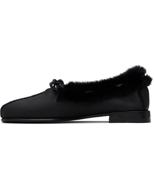Hereu Black Tilla Shearling Loafers