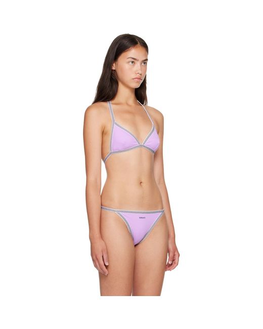 Versace Pink Greca Bikini Top