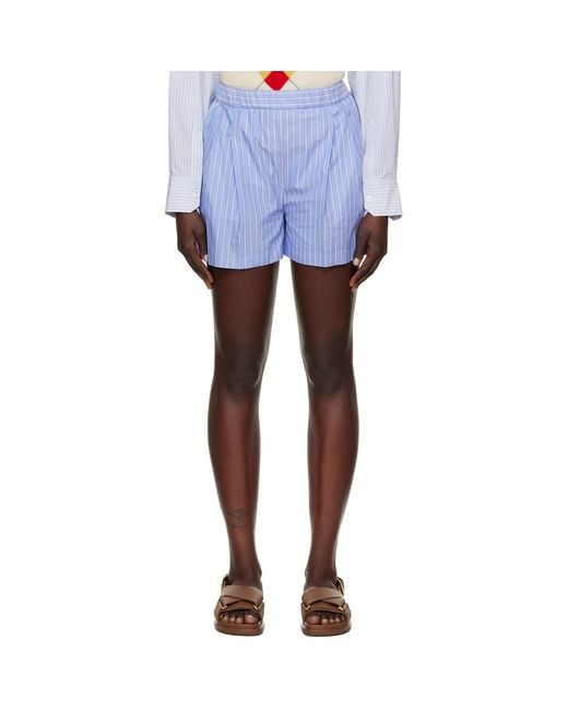 Marni Blue Striped Shorts