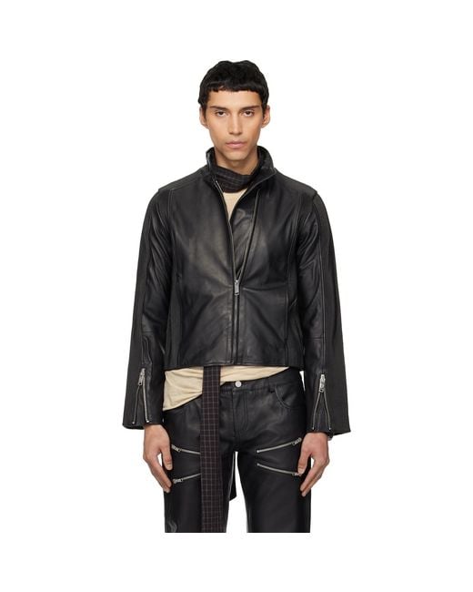 Deadwood Black Monza Leather Jacket for men