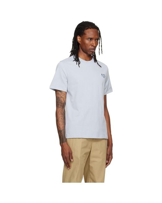 A.P.C. Blue Standard 'Rue Madame' T-Shirt for men