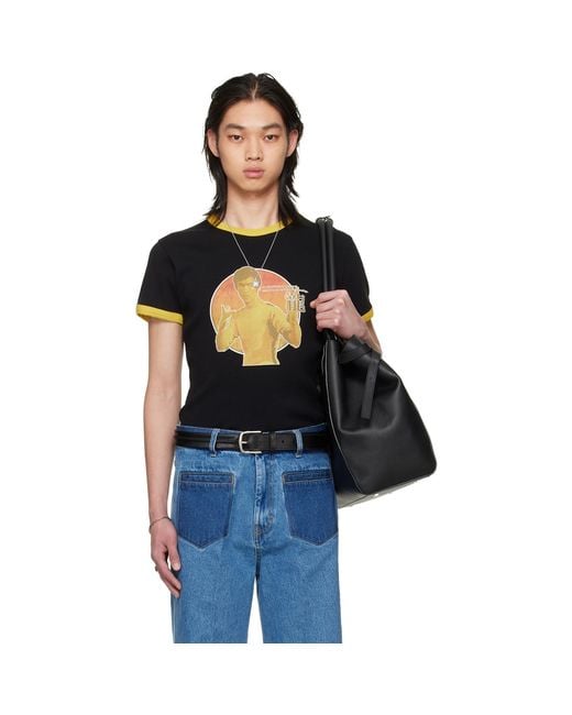 Lu'u Dan Black Bruce Lee X Lựu Đạn Ringer T-Shirt for men