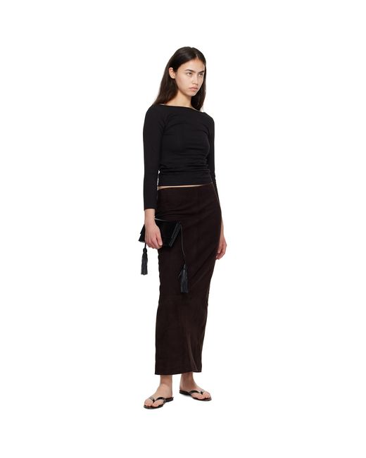 St. Agni Black Soft Jersey Ballerina Long Sleeve T-Shirt