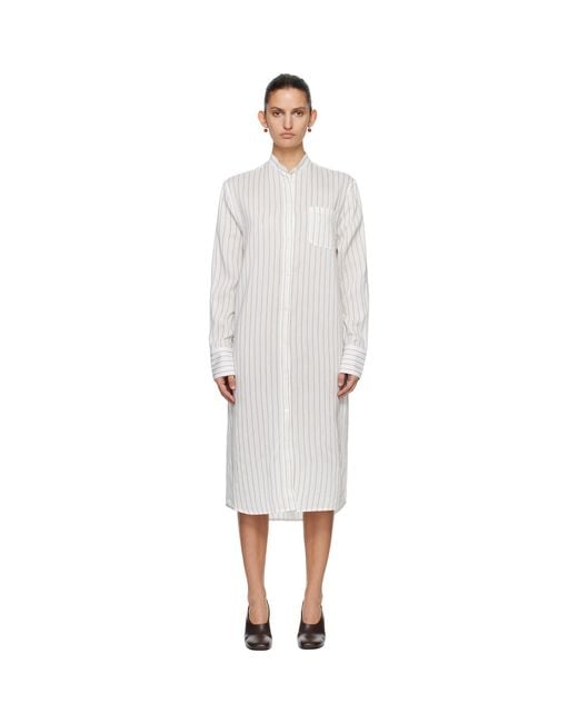 Totême Black Striped Summer Tunic Midi Dress