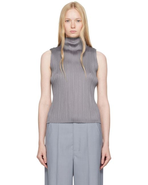 Pleats Please Issey Miyake Ramie Pleats Top | Lyst