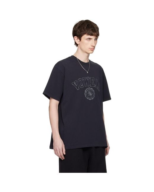 vowels Blue Faded Collegiate T-Shirt for men