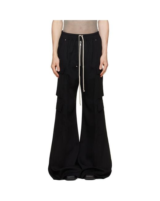 Rick Owens Black Tower Cargobelas Cargo Pants for men