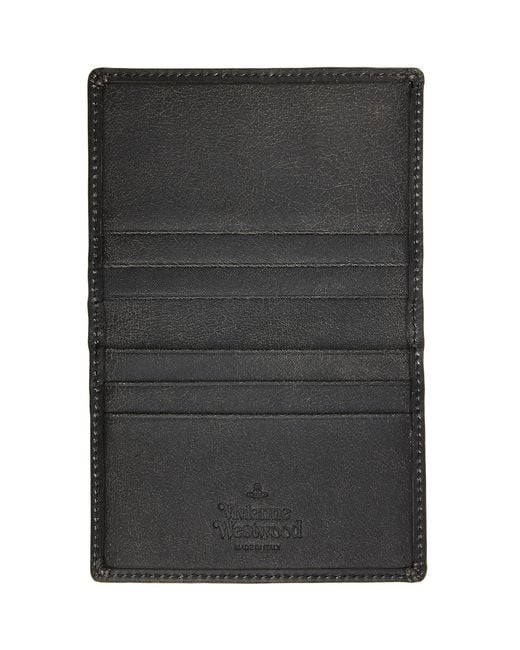 Vivienne Westwood Black Orb Bifold Card Holder for men