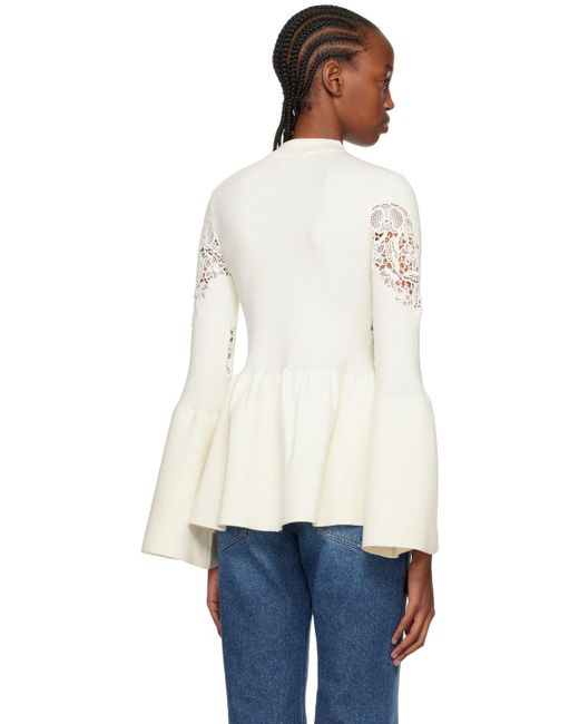 Chloé Off-white Peplum Sweater