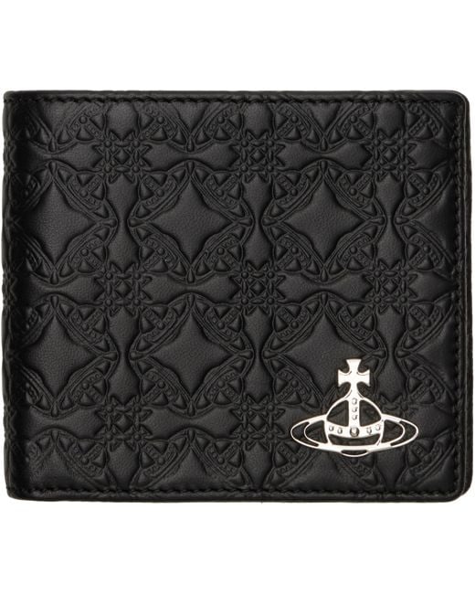 Vivienne Westwood Black Lambskin Man. Billfold Wallet for men