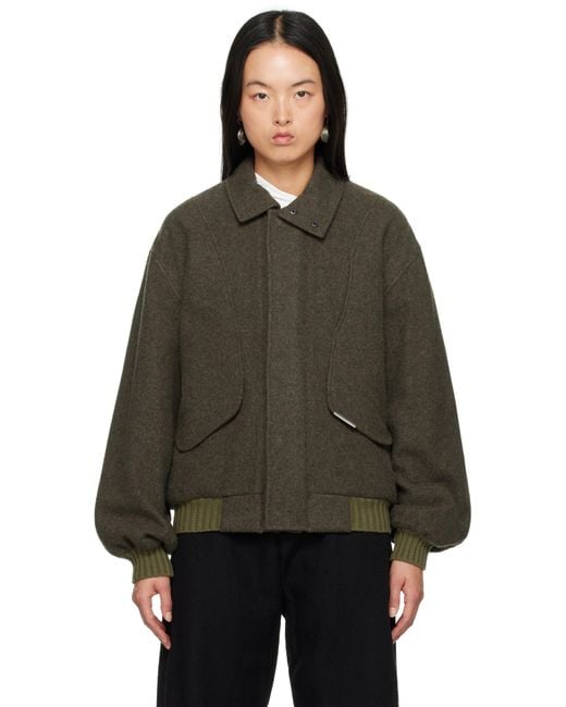 Hyein Seo Black Wool Bomber Jacket