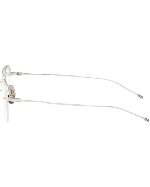 Thom Browne Multicolor Titanium Semi-Rimless Pilot Glasses for men