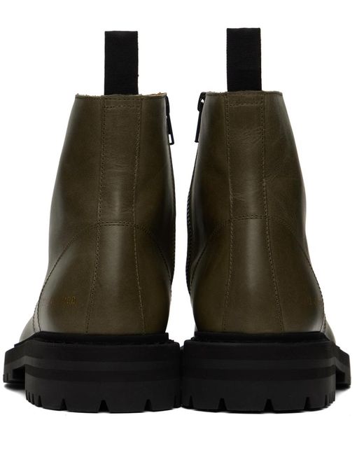 Common Projects Green Khaki Combat Boots for men