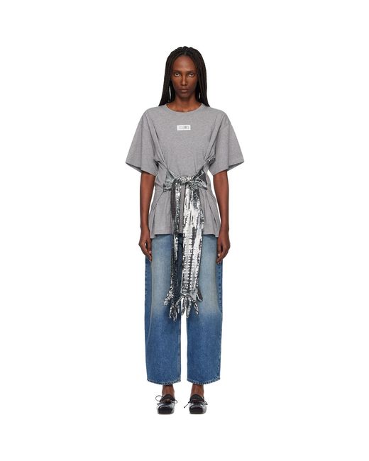 MM6 by Maison Margiela Black Cotton Gloves T-Shirt