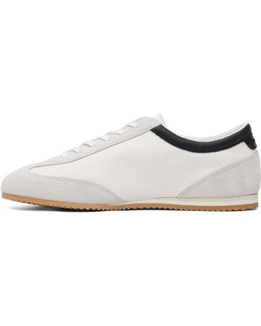 Boss White Leather & Suede Trim Sneakers for men