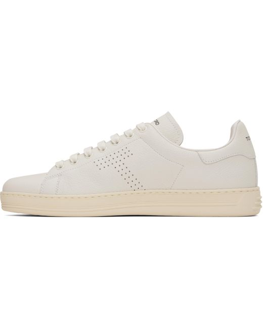 Tom Ford Black Grain Leather Warwick Sneakers for men