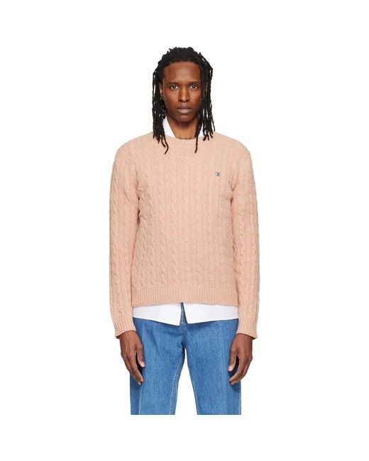 Valentino Blue Cable-Knit Wool Sweater for men