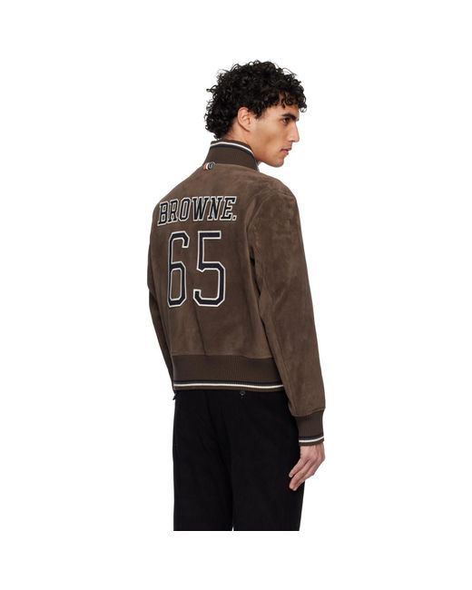 Thom Browne Black Knit Rib Blouson Suede Jacket for men
