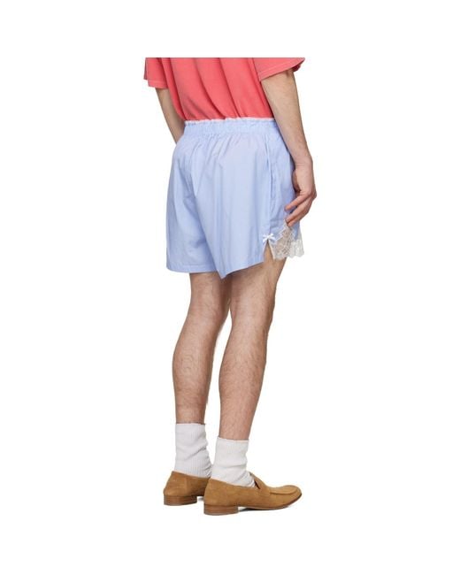 Martine Rose Blue 'French Knickers' Shorts for men