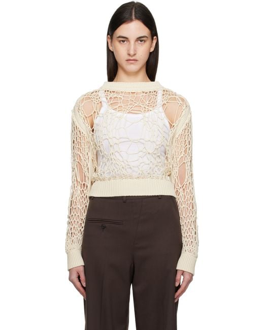 MM6 by Maison Martin Margiela Black Off- Messy Filet Crewneck