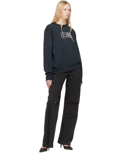 MM6 by Maison Martin Margiela ブラック Numeric スウェットシャツ Black