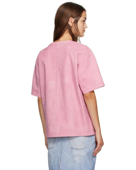 Bottega Veneta Pink Printed Leather T-shirt