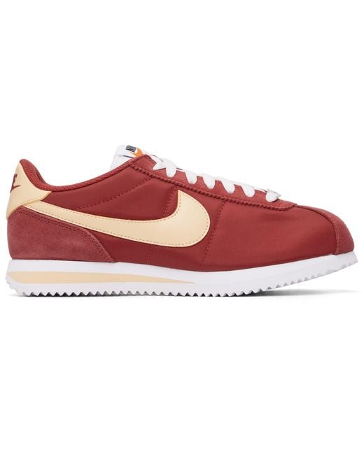 Nike Red Cortez Textile Sneakers