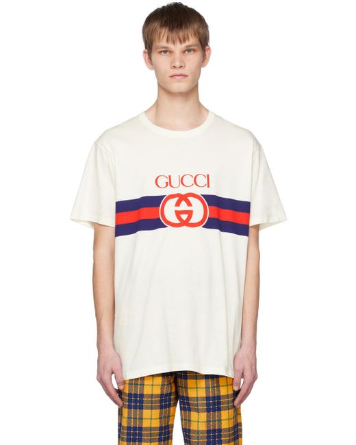 メンズ Gucci インターロッキングg コットンtシャツ White