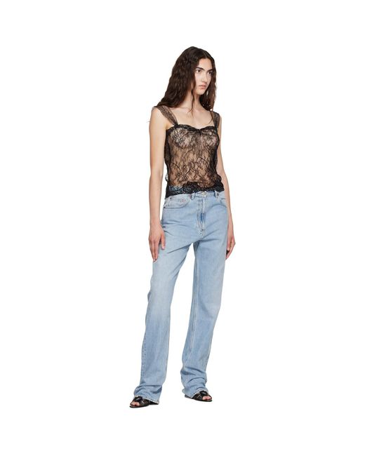 Valentino Blue Lace Tank Top