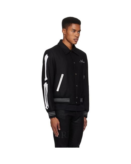 Amiri Black Bones Bomber Jacket for men