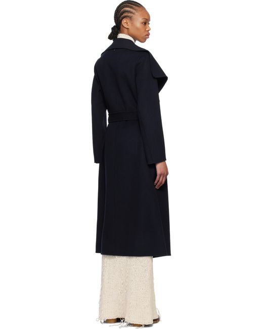 Manteau Mai-Cn Bleu Marine En Laine À Assemblage Cache-Cœur Mackage en coloris Black