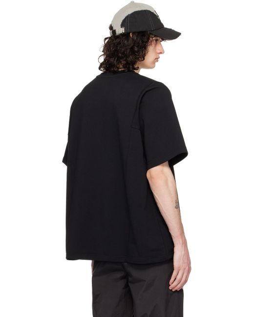 HELIOT EMIL Black Plicate T-Shirt for men