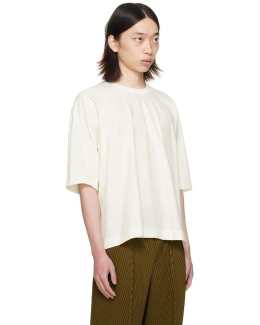 Homme Plissé Issey Miyake Homme Plissé Issey Miyake Off-white Release-t Basic T-shirt for men